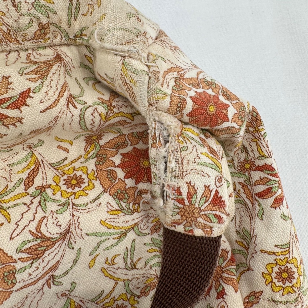 ONeill Floral Canvas Backpack Beige & Orange Boho Hippie Travel School Book Bag - Picture 10 of 11